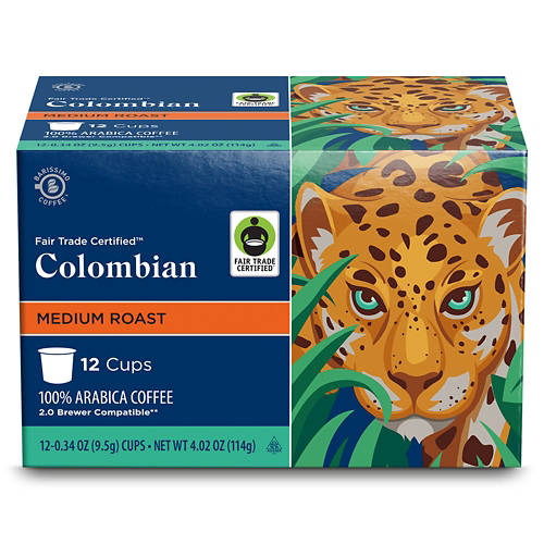 Barissimo Fair Trade Colombian Medium Roast Coffee Pods, 12 count